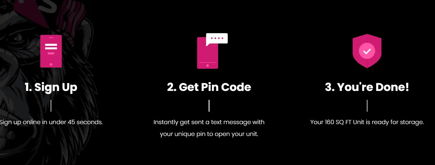 Sign up easily with Pink Storage